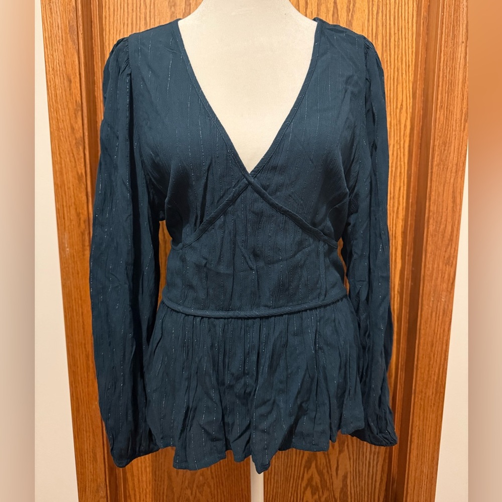 Teal Textured Blouse